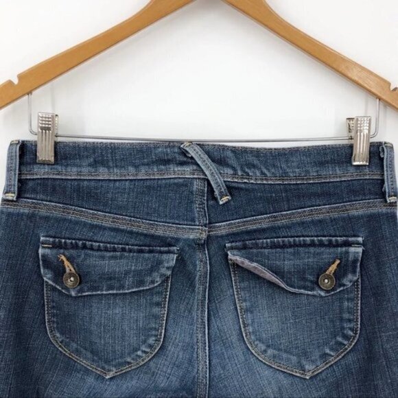 Old Navy Jeans Y2K Mid Rise Bootcut Medium Wash Blue Flap Pockets Women's Size 2 - Picture 6 of 10